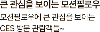 모션필로우에 큰 관심을 보이는 CES 방문 관람객들~